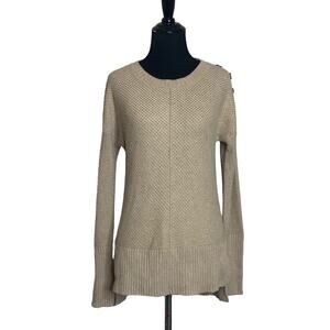 Rachel Zoe beige honey comb knit sweater size XS